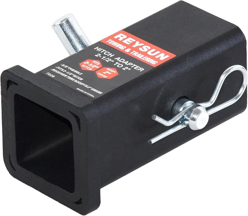 REYSUN 864028 Trailer Hitch Adapter Hitch Reducer Sleeve from 2-1/2 inch to 2 inch, with Hitch Pin and Clip - Image 1